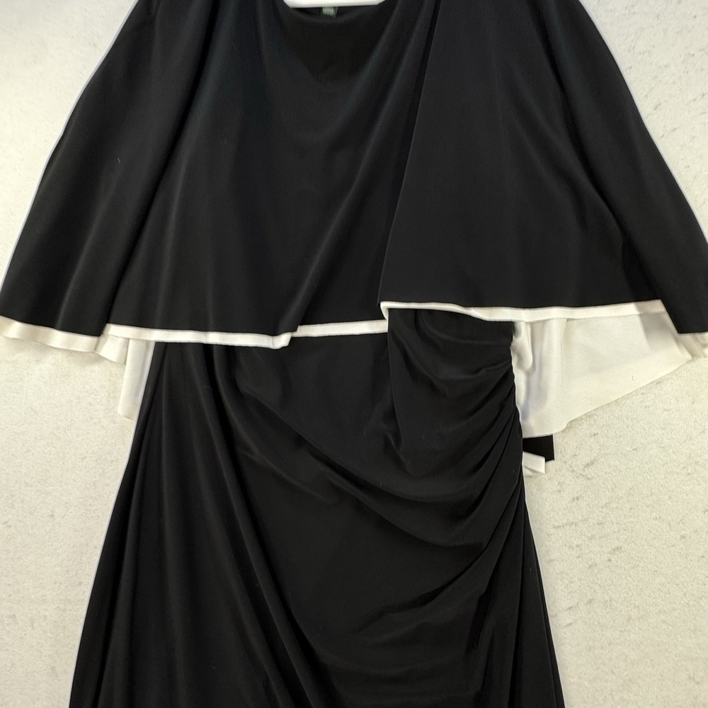 Lauren Ralph Lauren Jersey‎ Cape Dress Women's Size 14 Elegant Classy Career - Picture 10 of 13